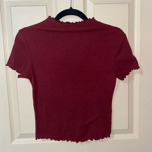 Mock neck cropped top